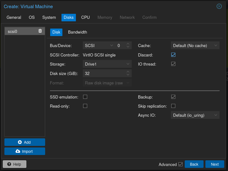 Proxmox Create VM Step 4