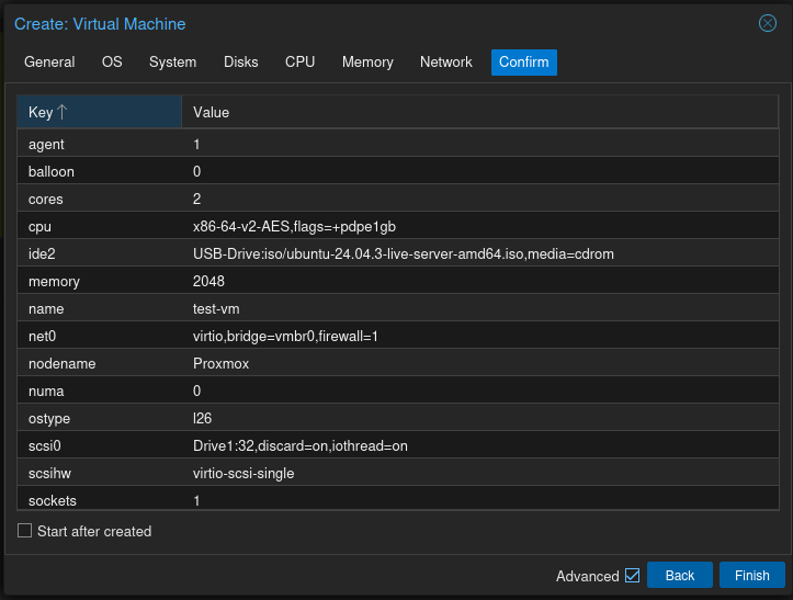 Proxmox Create VM Step 8